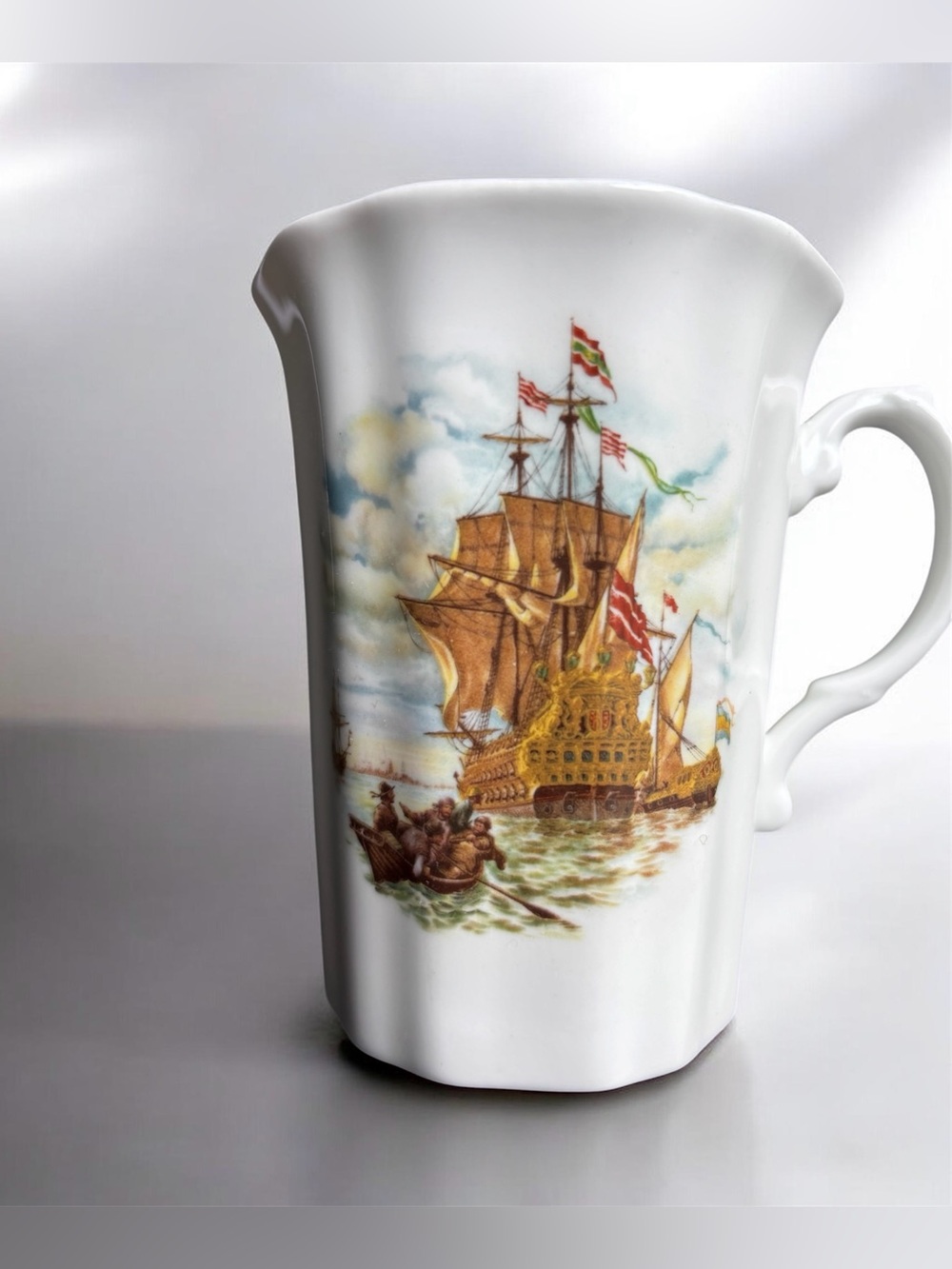 Royal Grafton Fine Bone China Schooner Clipper Ship Nautical Tea Mug Gold Rim